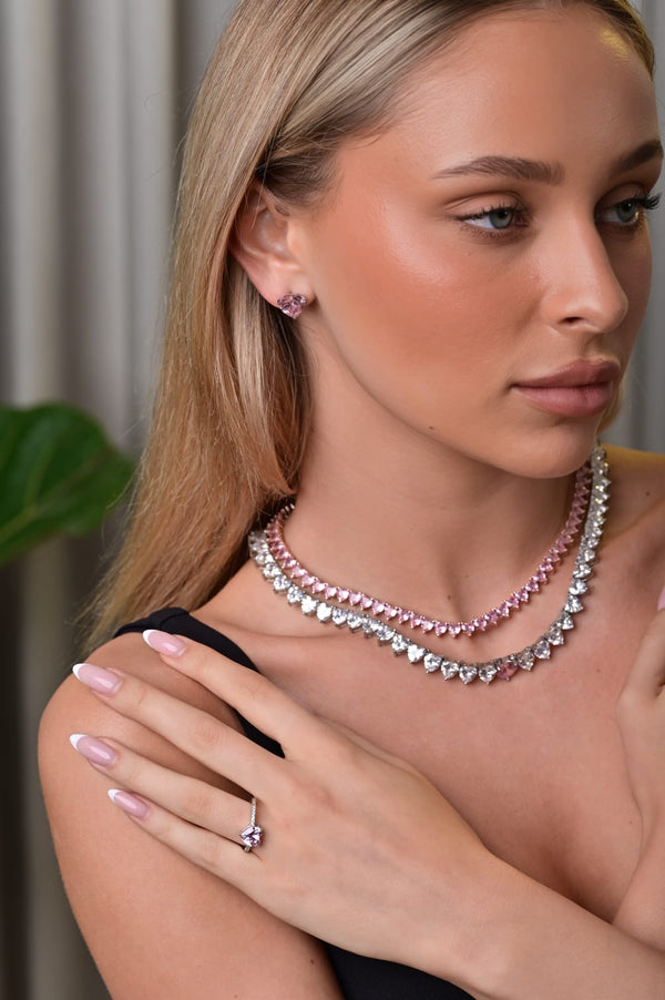 Crystal heart pink
